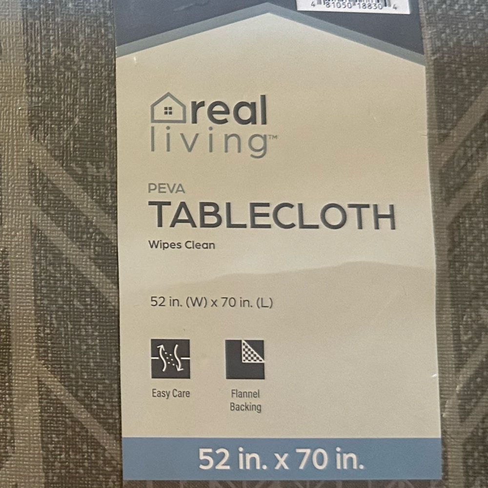 Peva Gray Easy Wipe Tablecloth Set of 2